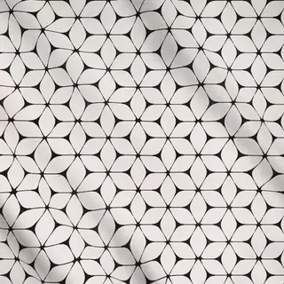 Meterware Floral Tiles black