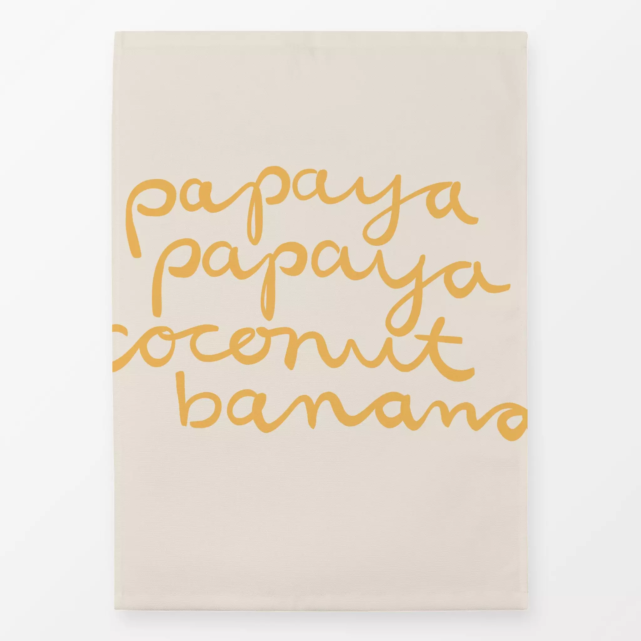 Geschirrtücher Papaya Coconut Banana Gelb - Sprüche & Schriftzüge - von „Studio Kesse"; Papaya, Frucht, Obst, Bananen, Somme...