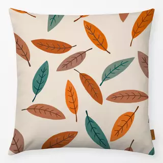Kissen Herbstblätter grün orange