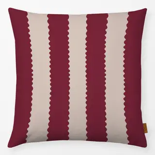 Kissen Streifen rot beige