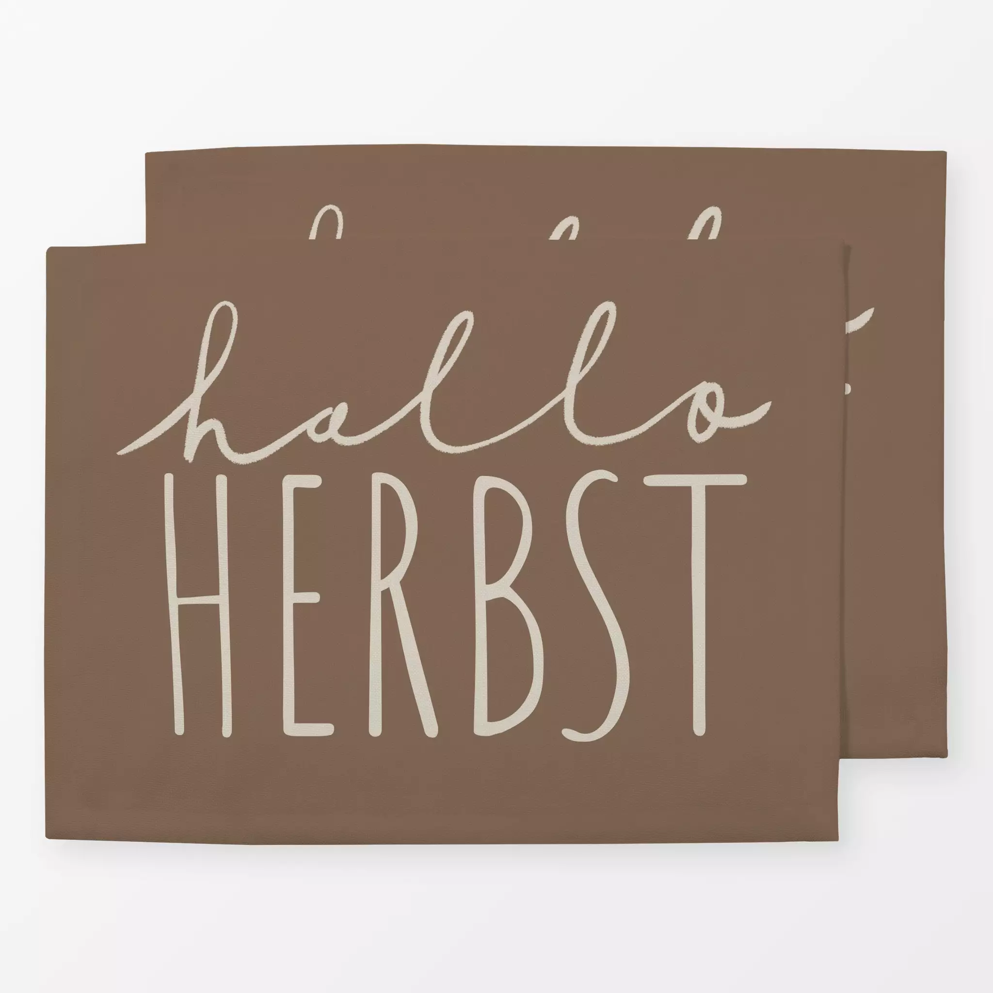 Tischset Hallo Herbst Braun - Herbst, Sprüche & Schriftzüge - von „Studio Kesse"; typografie, Herbst, spruch, schrift, Spruc...