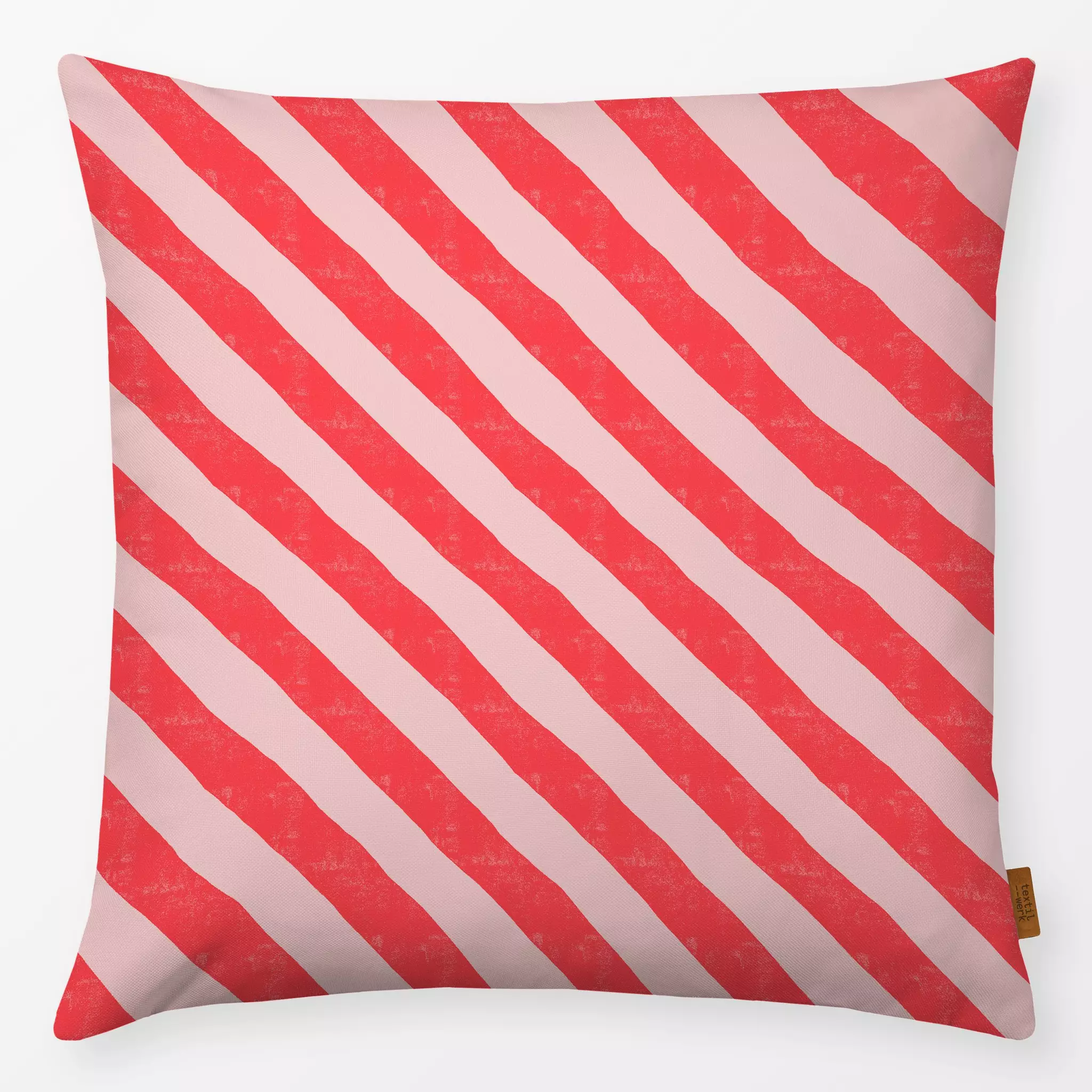 Kissen Kissen Streifen Brush Diagonal rot