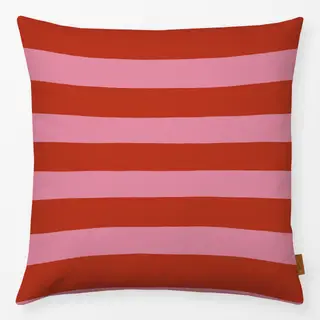 Kissen Streifen pink rot
