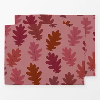 Tischset Herbstblätter rosé