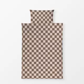 Bettwäsche Schachbrett Karo Braun Beige