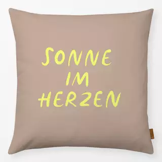 Kissen Sonne im Herzen neon