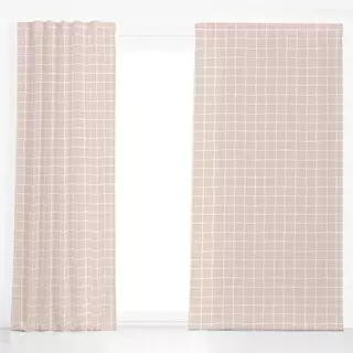 Dekovorhang Karo Beige