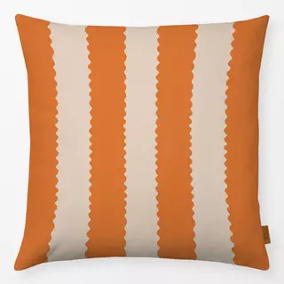Kissen Streifen Wellen orange
