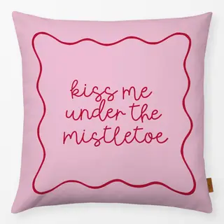 Kissen Kiss Me Mistletoe rosa