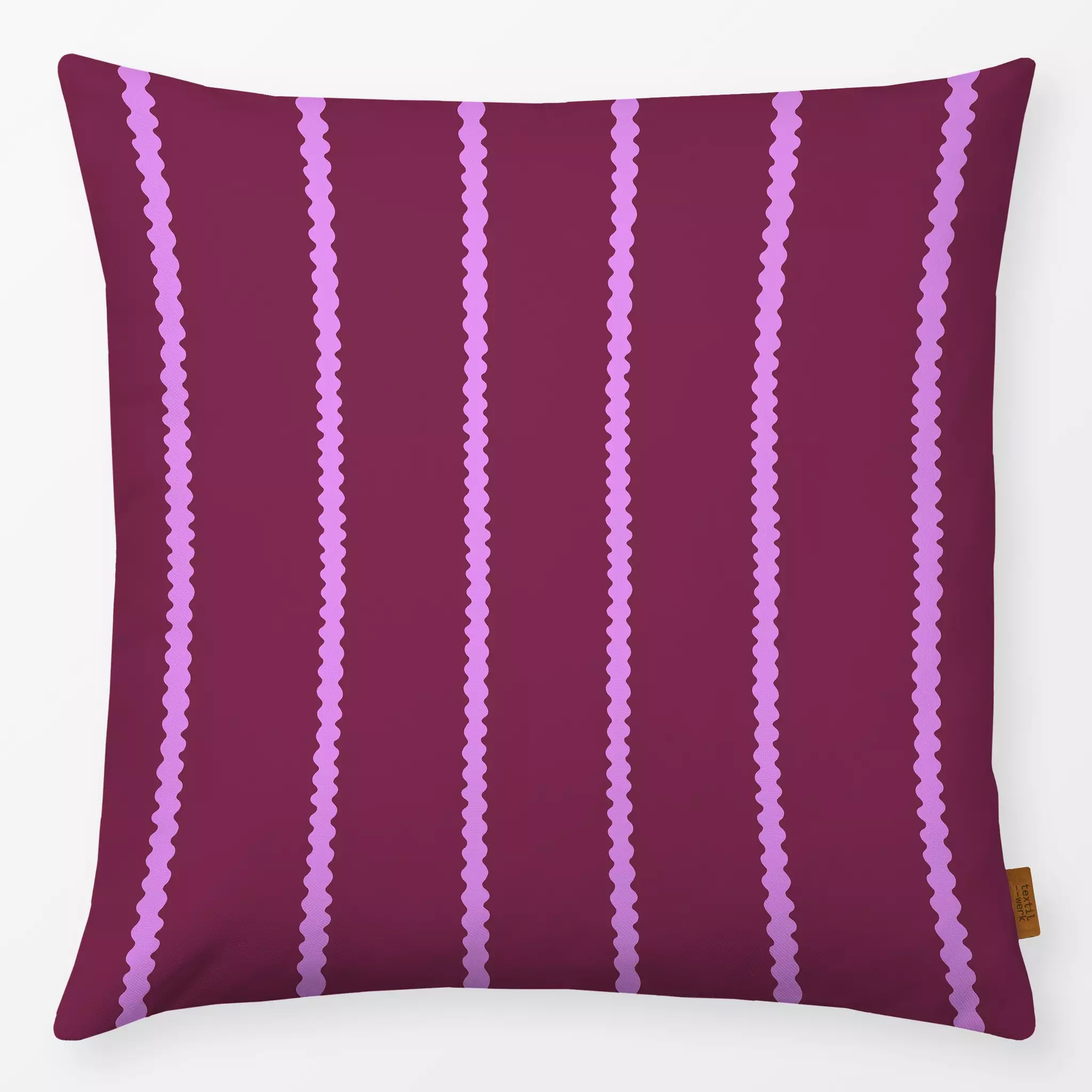 Kissen Kissen Wavy Streifen weinrot pink
