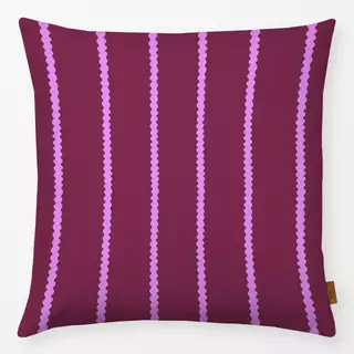 Kissen Wavy Streifen weinrot pink