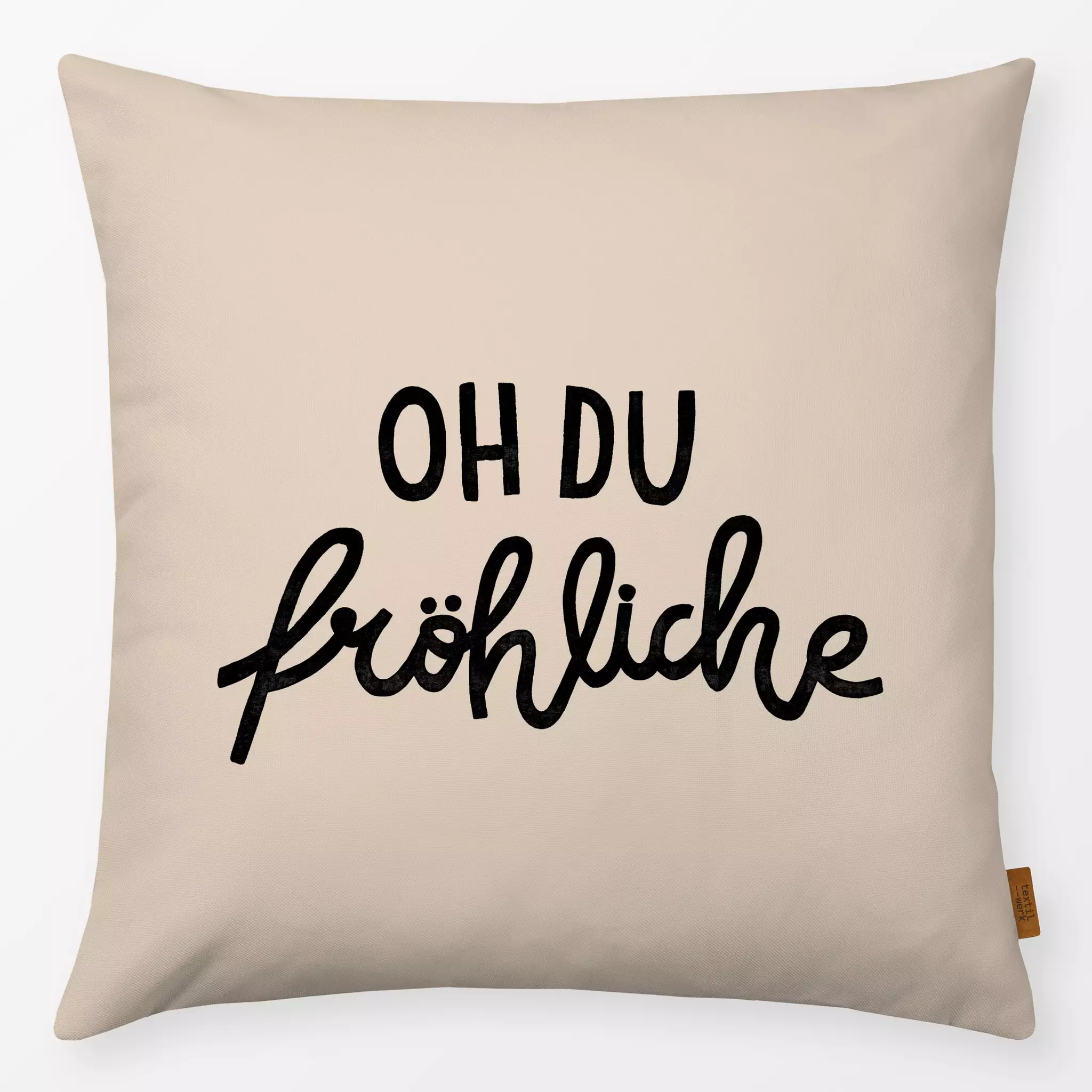 Kissen Kissen Oh du Fröhliche Beige