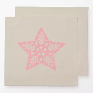 Servietten Stern beige + rosa