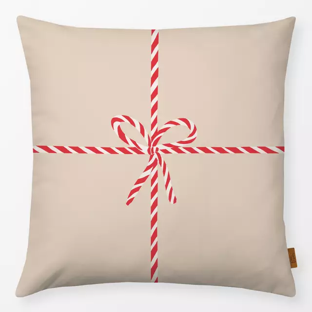 Kissen Schleife rot beige von Studio Kesse