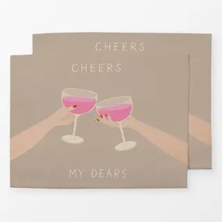 Tischset cheers dears beige pink