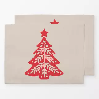 Tischset Weihnachtsbaum rot