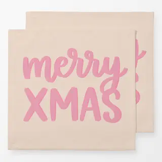 Servietten Merry Xmas rosa