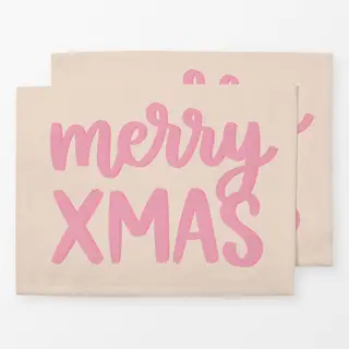 Tischset Merry Xmas rosa
