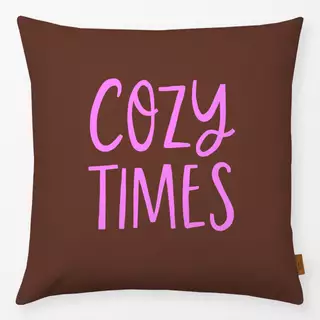 Kissen Cozy Times braun pink