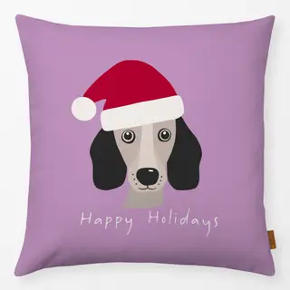 Kissen Xmas Dackel flieder