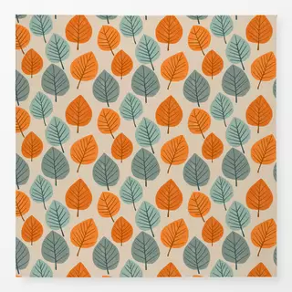 Tischdecke Herbstblätter rund orange grün