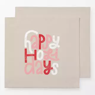 Servietten Happy Holidays rot rosa