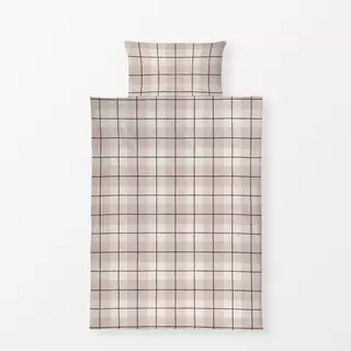 Bettwäsche Check Karo Beige Schwarz