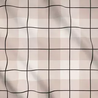 Meterware Check Karo Beige Schwarz