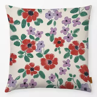 Kissen Blumen rot rosa