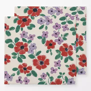 Servietten Blumen rot rosa