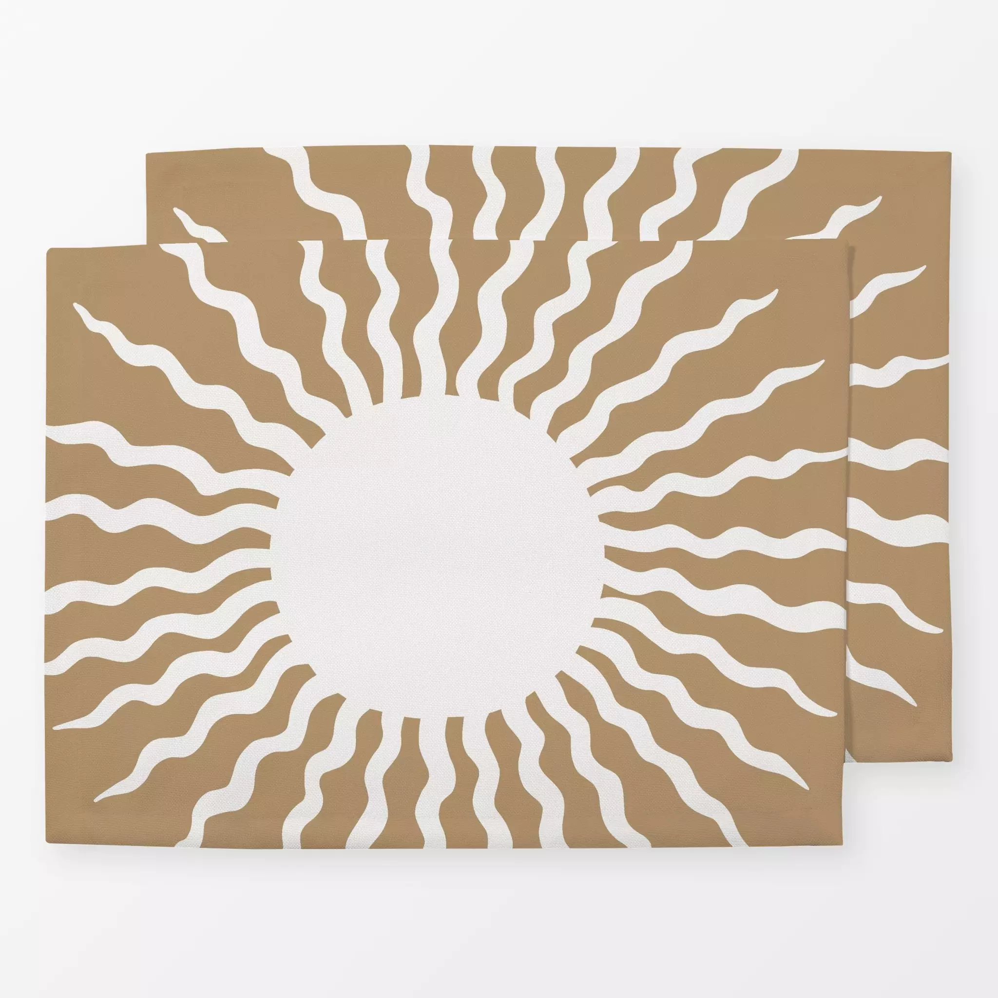Tischset Große Sonne Beige - Natur & Landschaft, Astronomie & Weltraum - von „Studio Kesse"; boho, Sonne, beige, Sommer, sun...