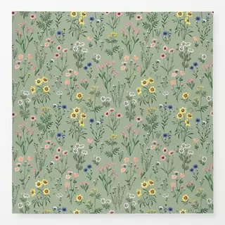 Tischdecke Wild Flowers Green