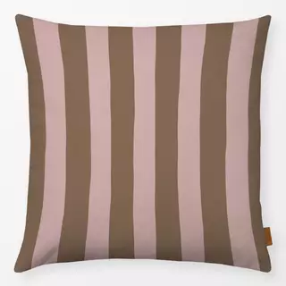Kissen Breite Streifen Braun Rosa