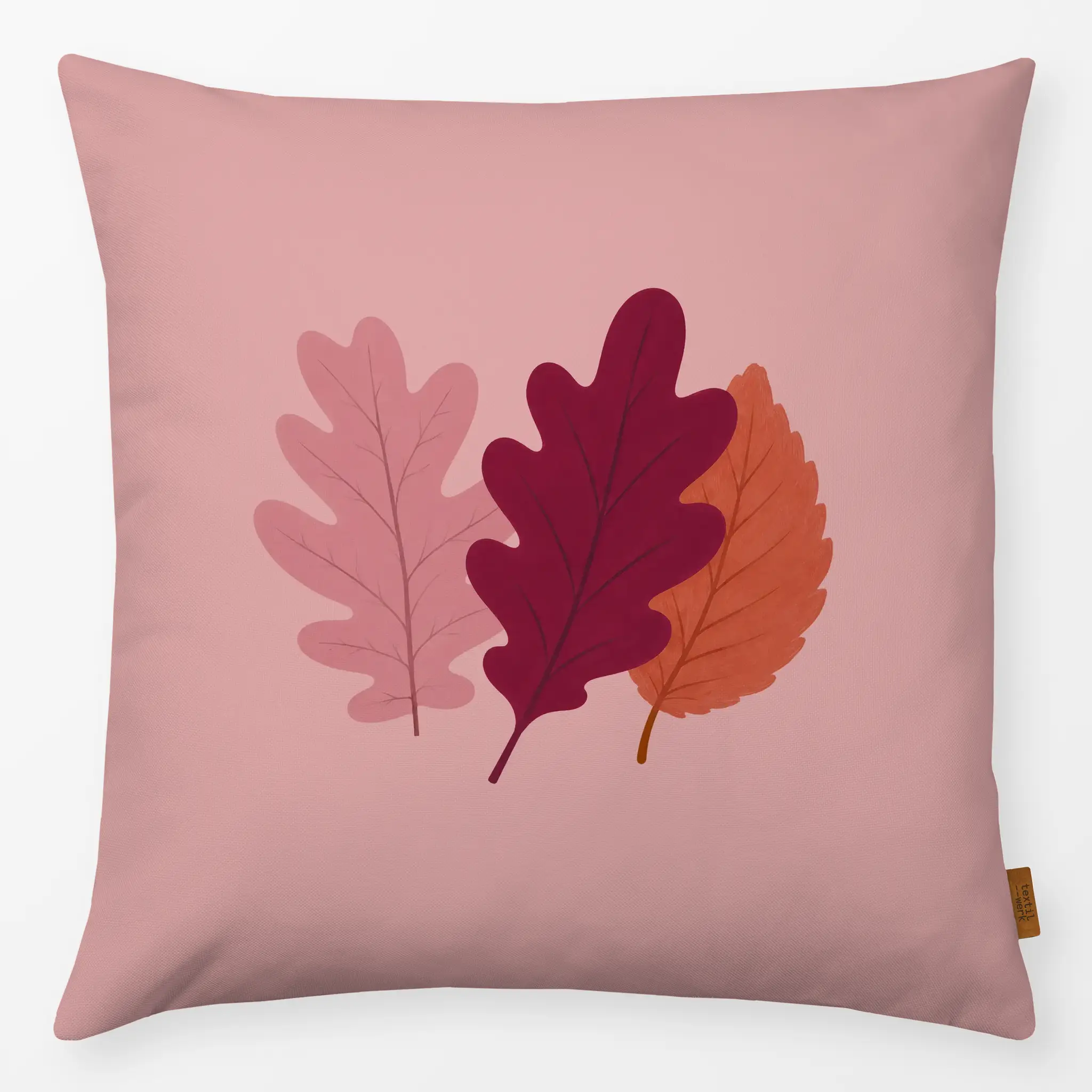 Kissen Kissen Drei Herbstblätter rosé