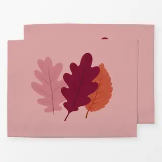 Tischset Drei Herbstblätter rosé