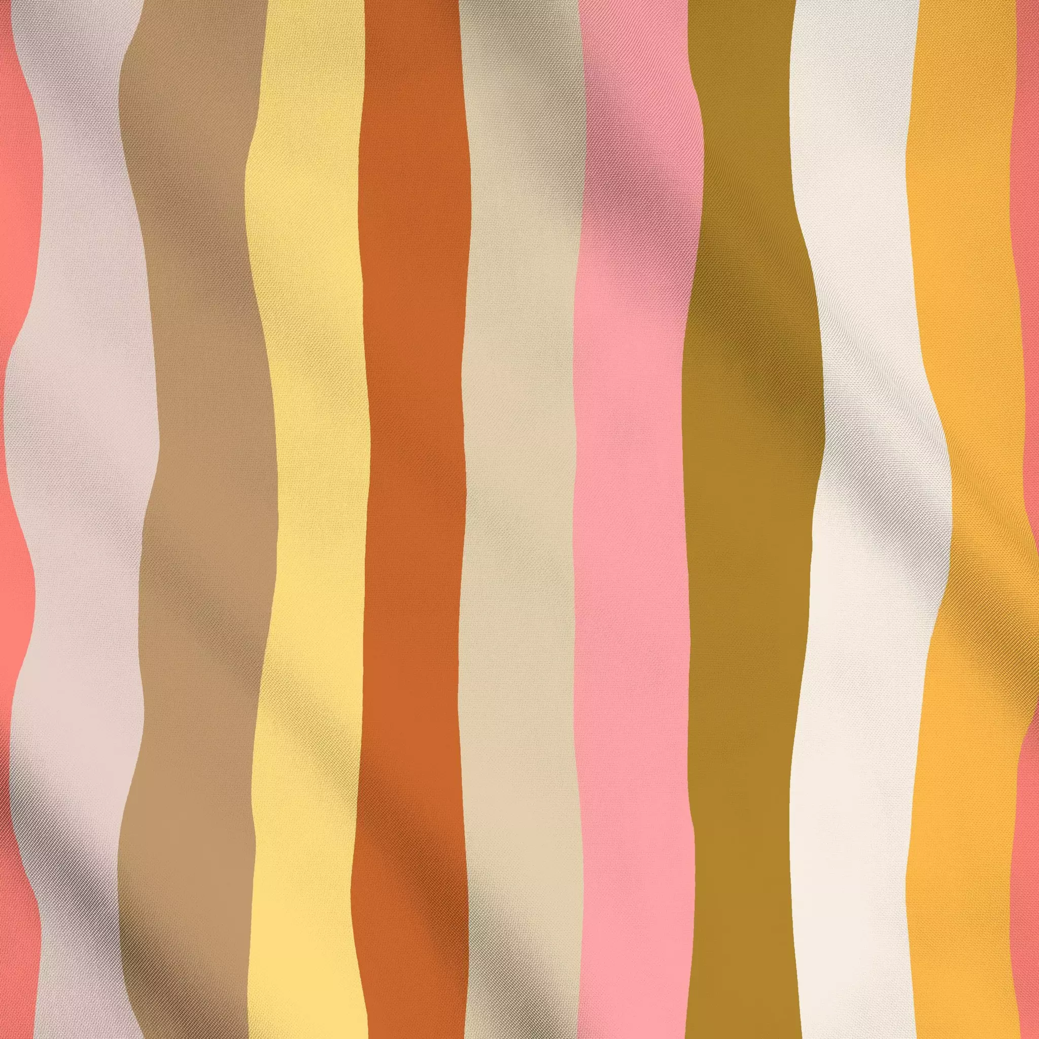 Meterware Multicolor Streifen Peach Gelb - Symbole & Muster - von „Studio Kesse"; Linien, Streifen, Sonne, Sommer, gestreift...
