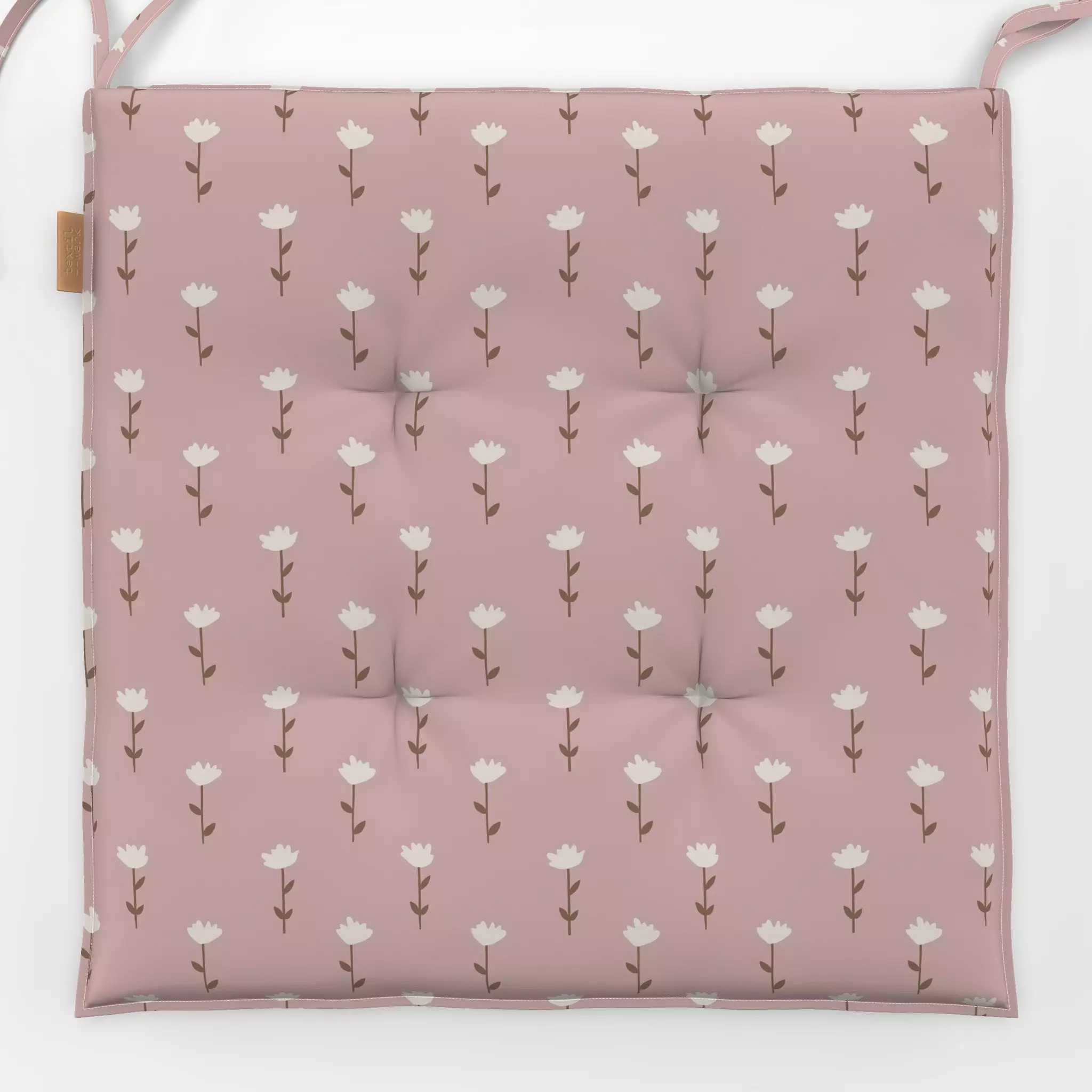 Sitzkissen Minimal Blümchen Rosa - Blumen & Florales - von „Studio Kesse"; Blumen, Garten, Blüten, Geburt & Baby, floral, la...