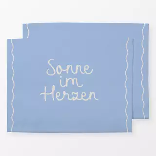 Tischset Sonne im Herzen blau
