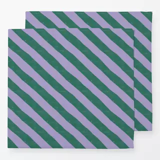 Servietten Streifen Brush Diagonal lila