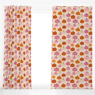 Dekovorhang Kürbis Muster pink rosa orange