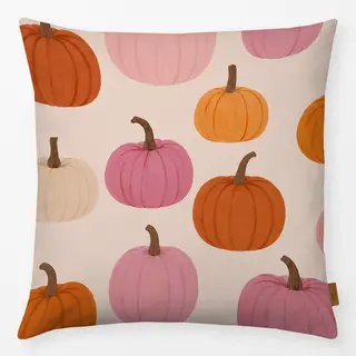 Kissen Kürbis Muster pink rosa orange