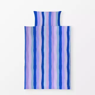 Bettwäsche Multicolor Streifen Blau Lila