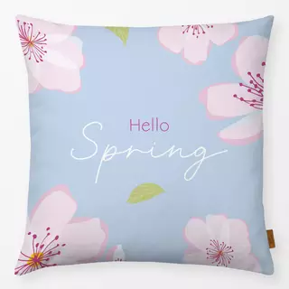 Kissen Hello Spring hellblau