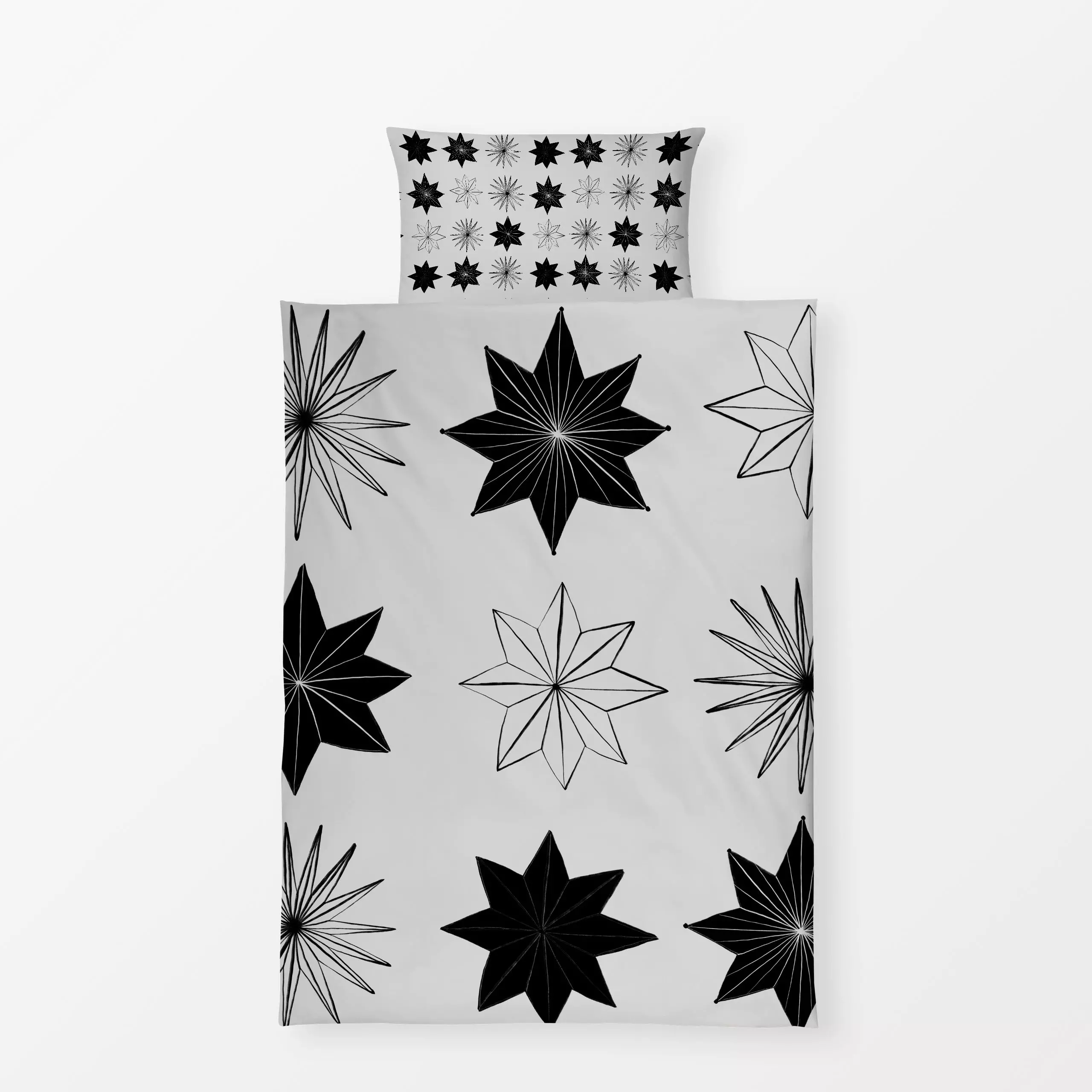 Bettwäsche Sterne GRAU - Weihnachten, Winter - von „Sophie Augustin Illustration"; Merry Christmas, Sterne, Weihnachten, wei...