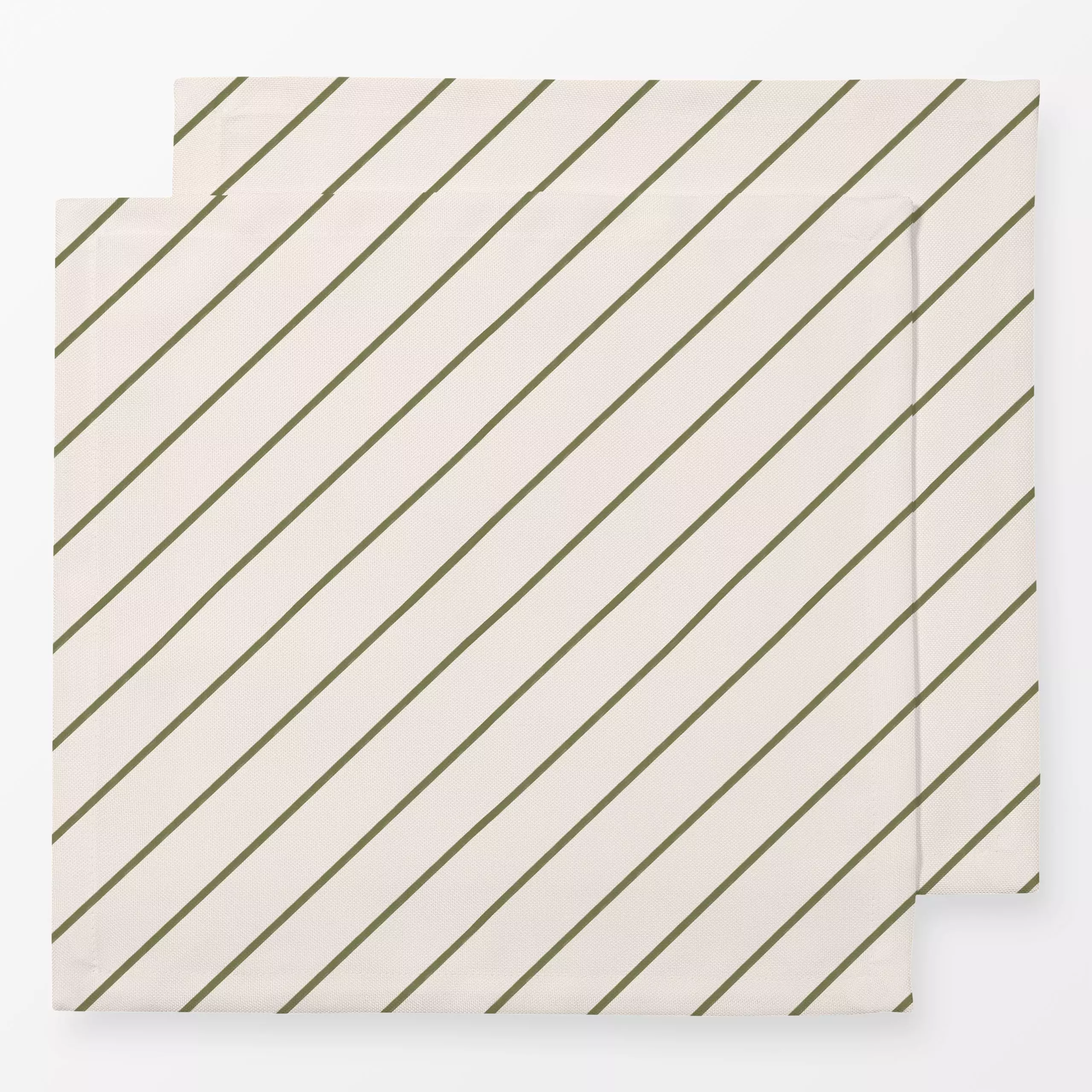 Servietten Streifen Diagonal Grün Beige - Weihnachten, Symbole & Muster - von „Sophie Augustin Illustration"; Streifen, Weih...