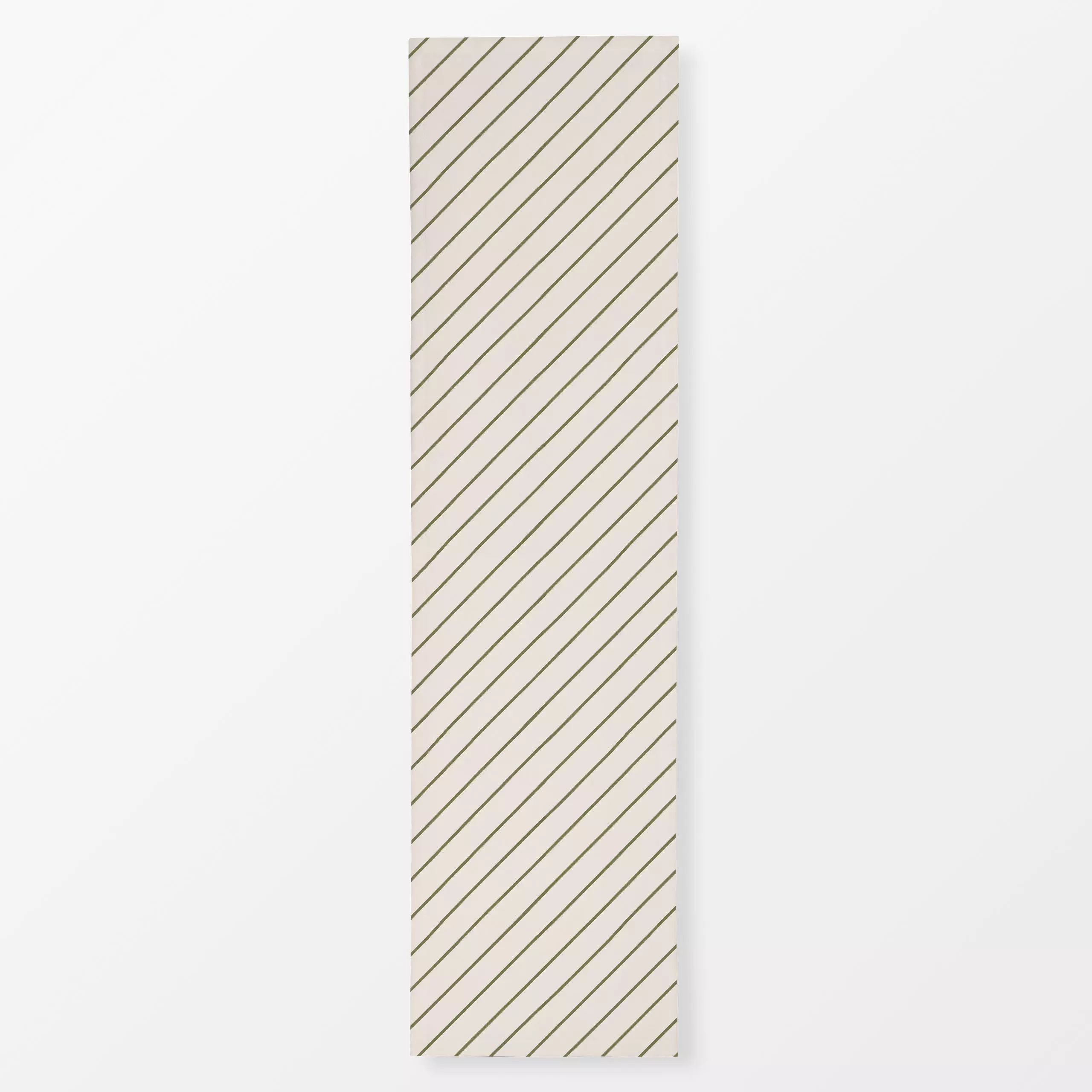 Tischläufer Streifen Diagonal Grün Beige - Weihnachten, Symbole & Muster - von „Sophie Augustin Illustration"; Streifen, Wei...