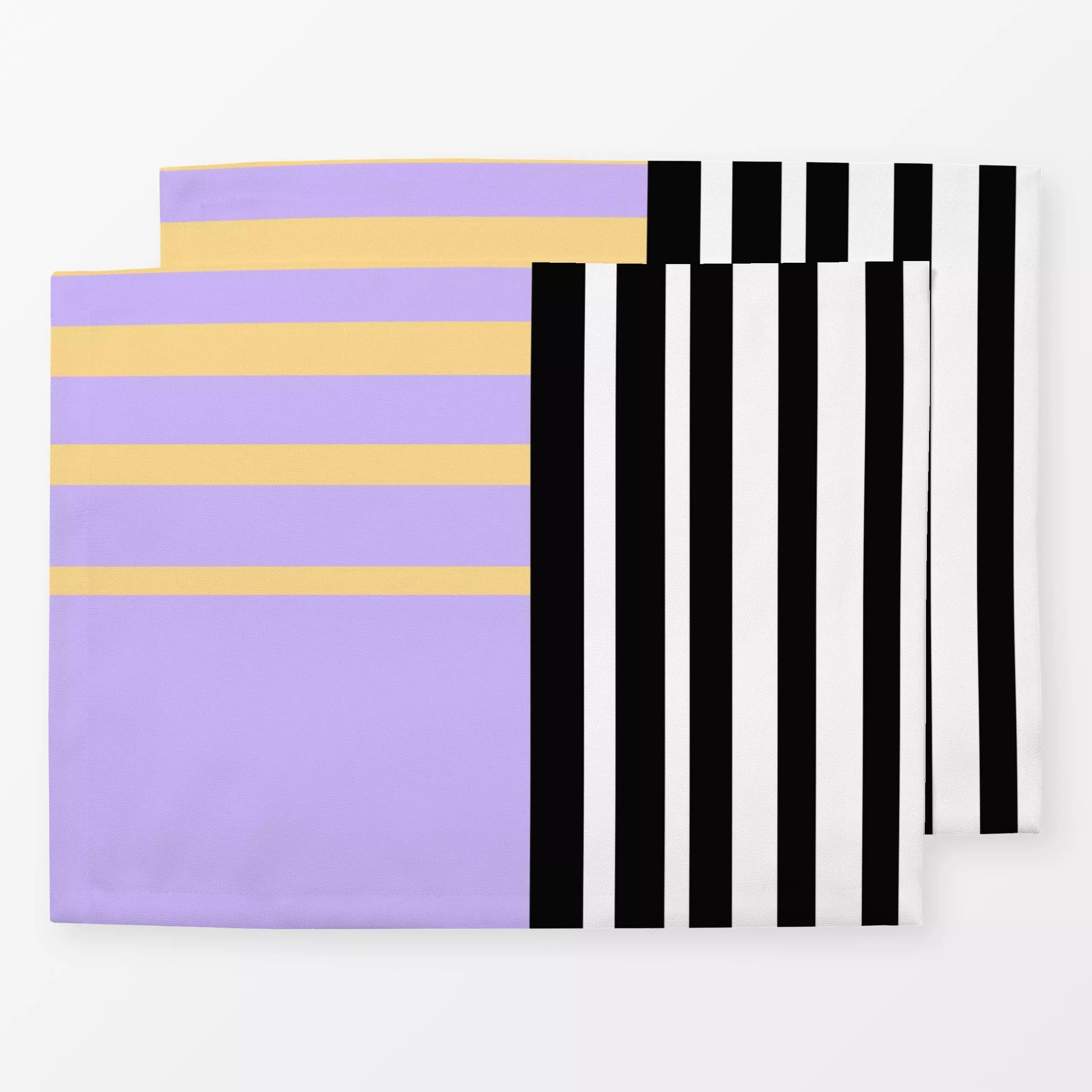 Tischset Stripes lila schwarz weiss, gemustert, von Ute Arnold