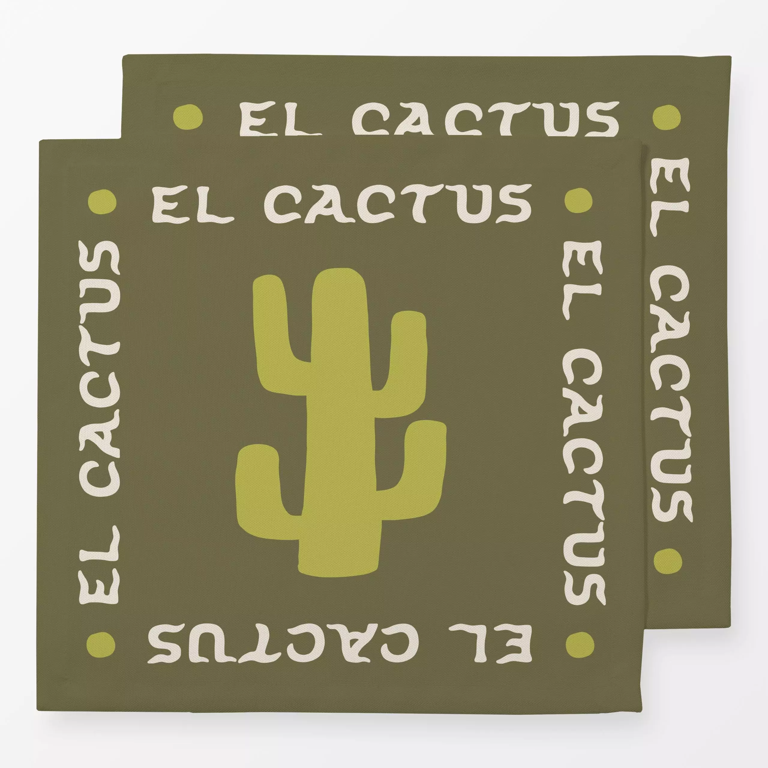 Servietten El Cactus Kaktus - Blumen & Florales, Sommer, Pflanzen & Botanik - von „textilwerk"; boho, hippie, Retro, Wüste, ...