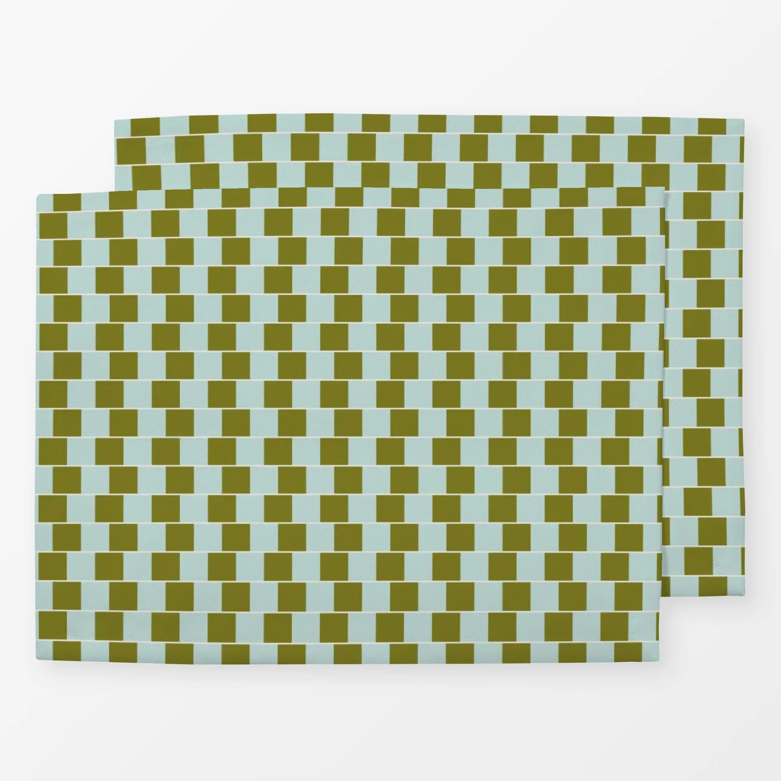 Tischset Tropical Summer Geo Grün - Sommer, Symbole & Muster - von „DEINKI"; Geometrisch, Minze, kariert, gruen, Squares, bo...