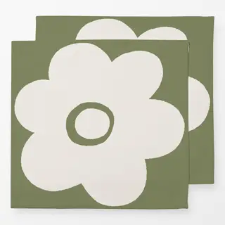 Servietten Große Kirschblüte auf Grün